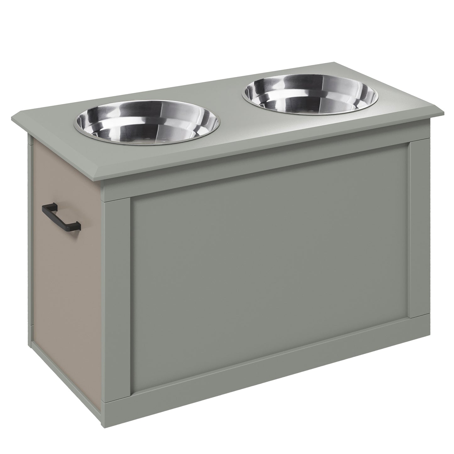 Pawhut Comedero Elevado Para Perros Con 2 Cuencos De Acero Inoxidable Gris_0