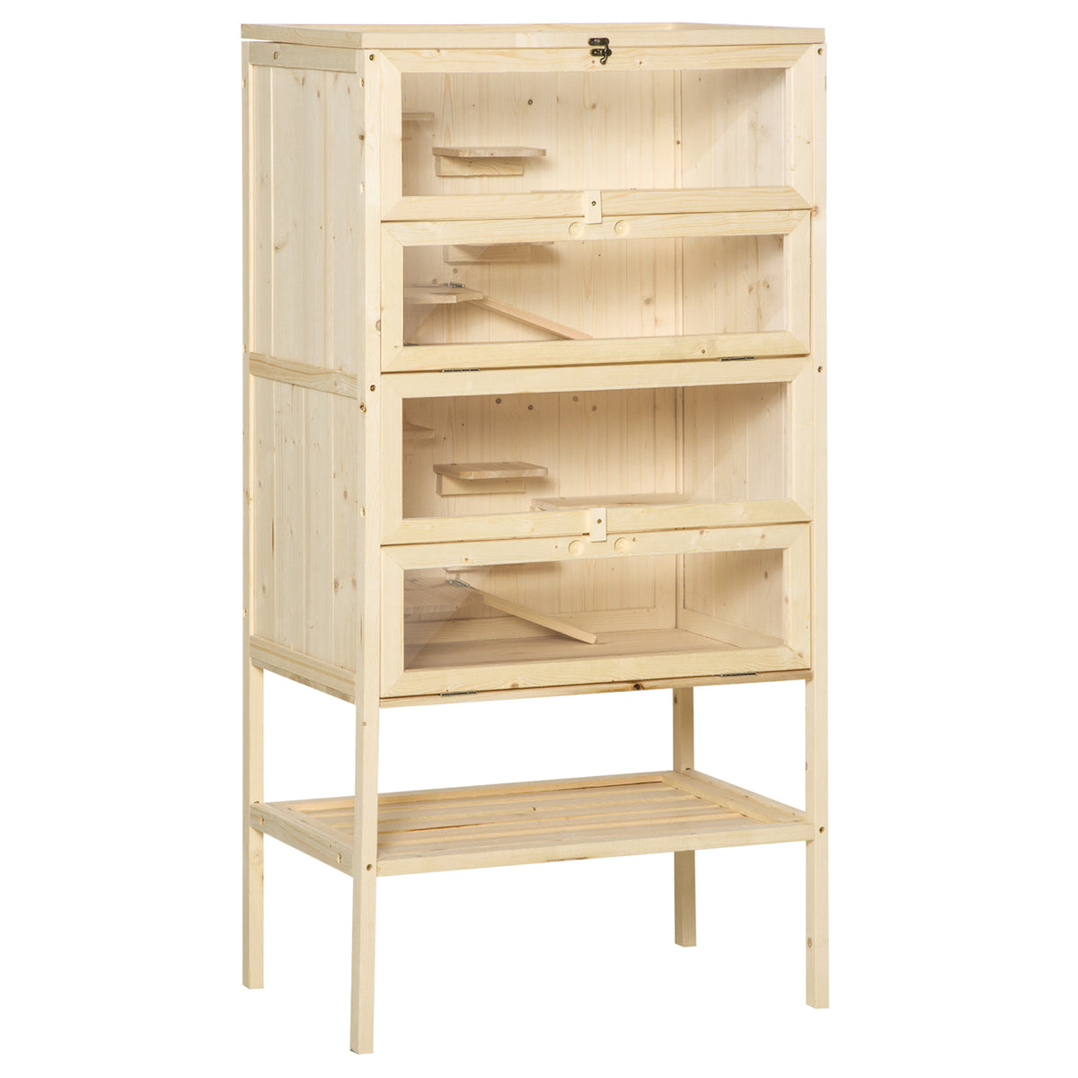 Pawhut Jaula De Madera 5 Pisos Para Hámster Y Otros Roedores Pequeños_0