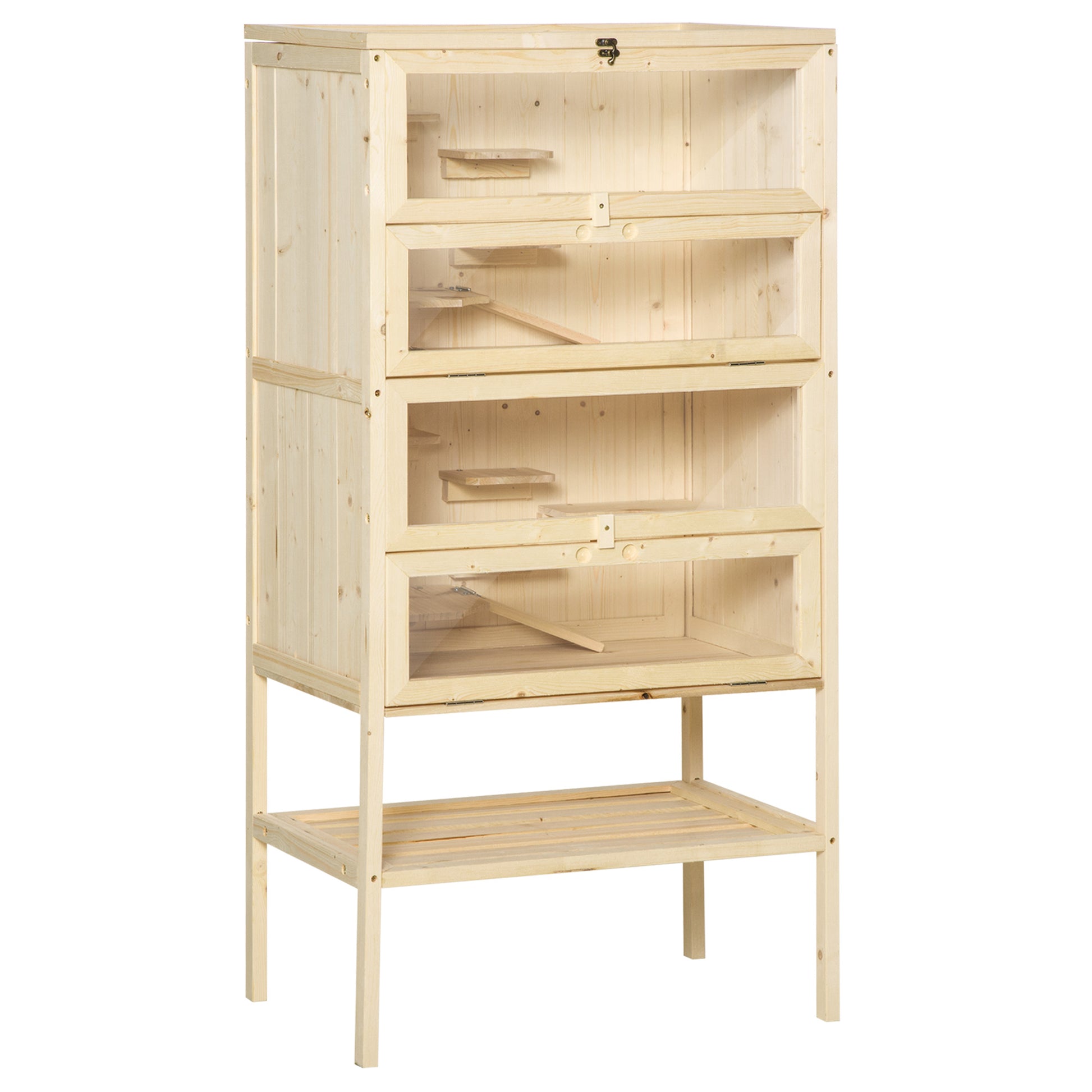 Pawhut Jaula De Madera 5 Pisos Para Hámster Y Otros Roedores Pequeños_0