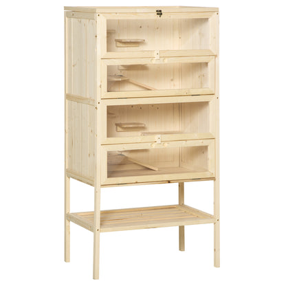 Pawhut Jaula De Madera 5 Pisos Para Hámster Y Otros Roedores Pequeños_0