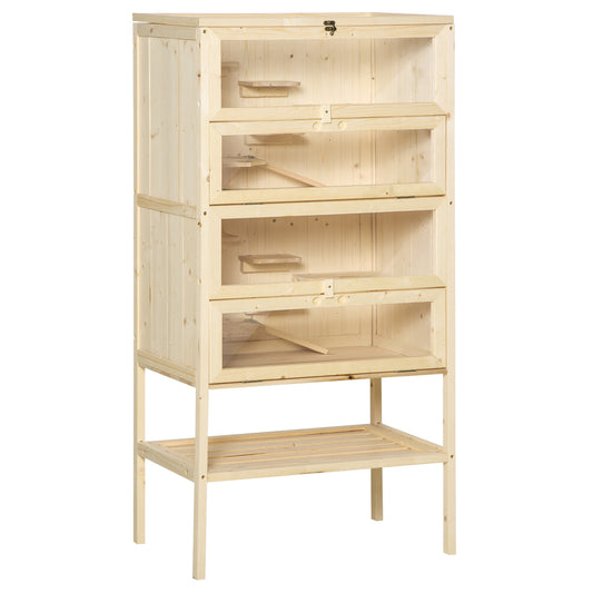 Pawhut Jaula De Madera 5 Pisos Para Hámster Y Otros Roedores Pequeños_0