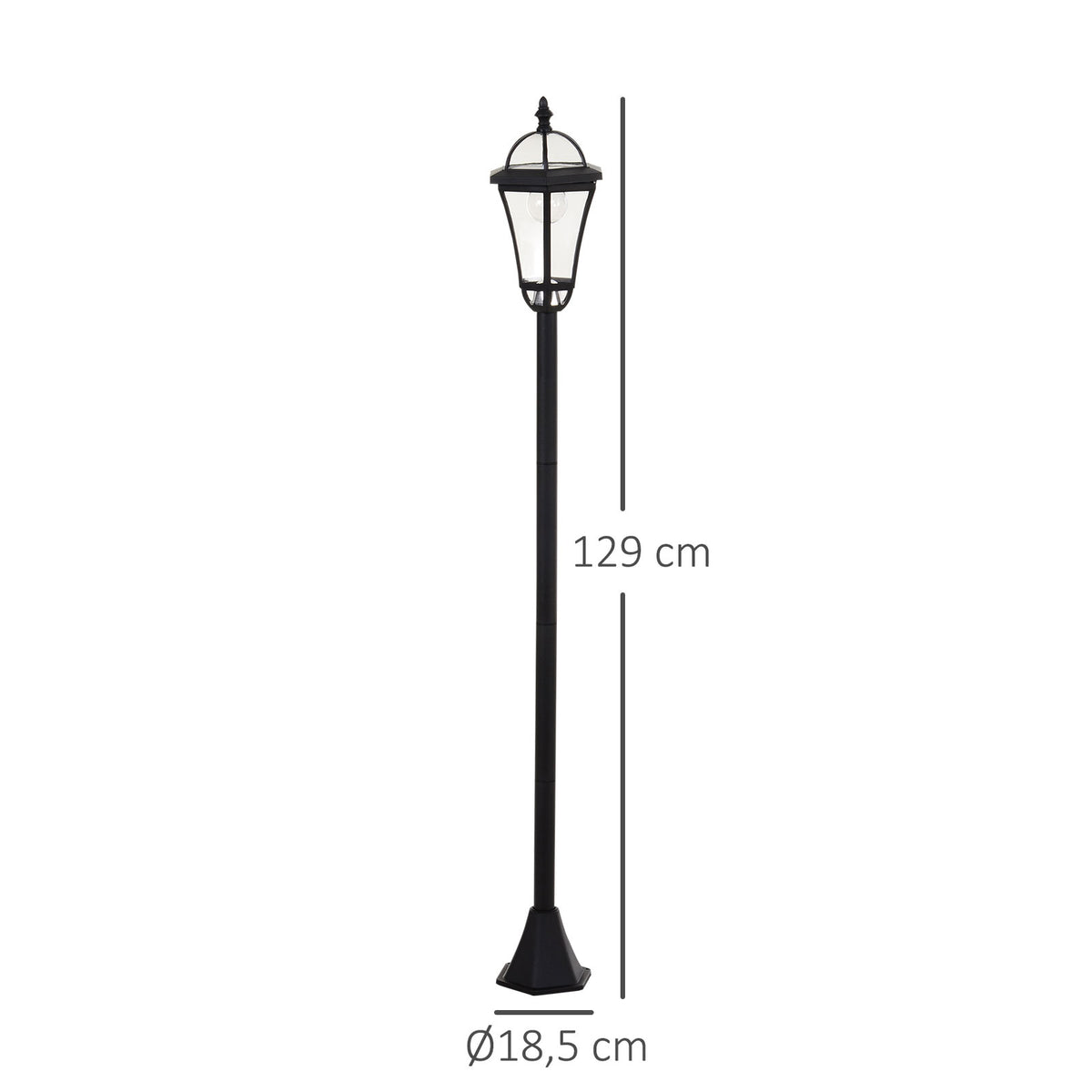 Faroles De Jardín Outsunny Abs Negro 18,5x18,5x129 Cm_2
