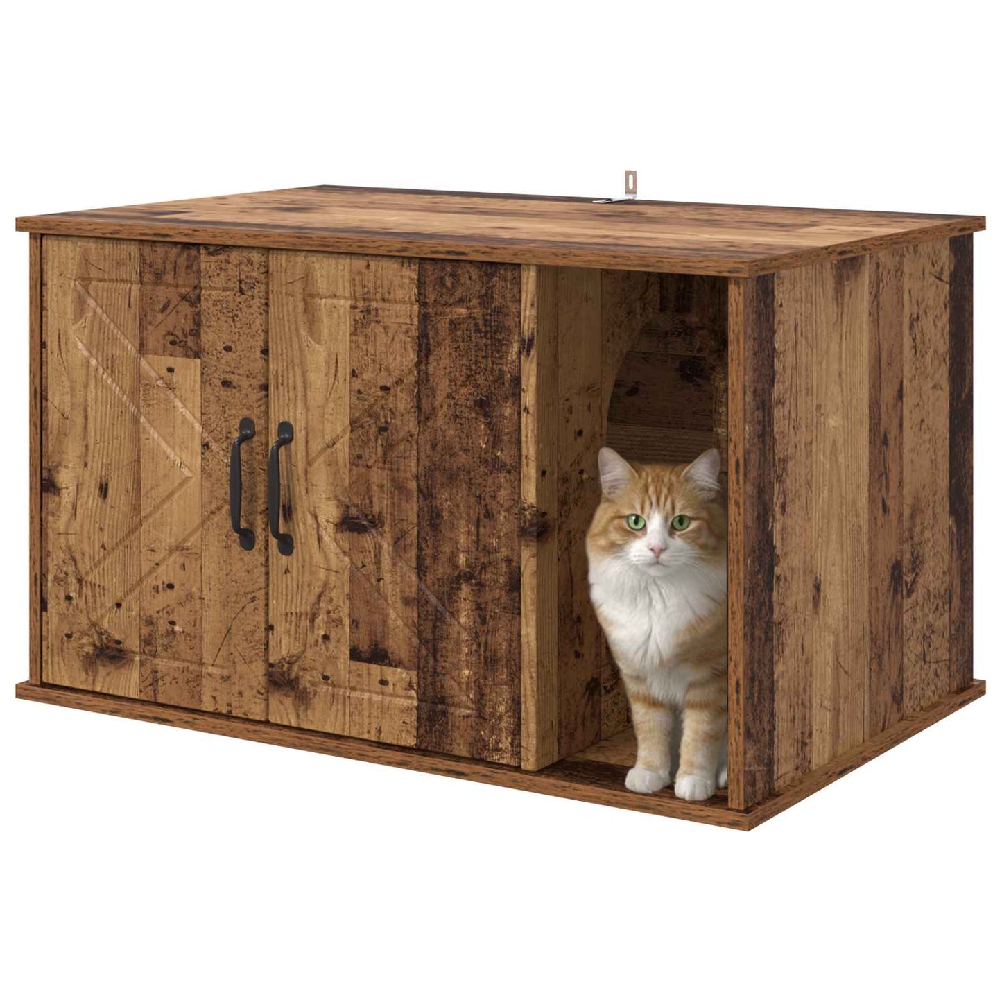 Casa Para Gatos Madera Vieja 85 X 55 X 50 Cm_2