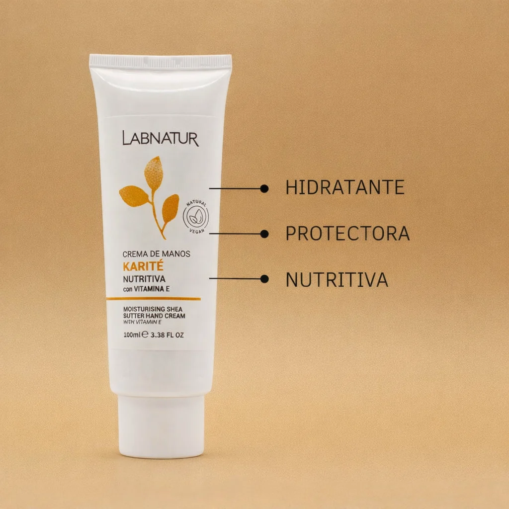 Crema de Manos con Manteca de Karité Labnatur 100 ml | Aloe Vera, Urea y Vitamina E | Manos Secas y Agrietadas | Vegano_2