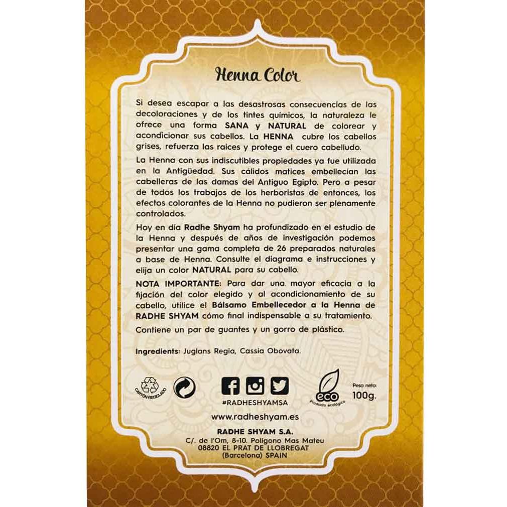 Henna Rubio Ceniza Polvo Radhe 100 g