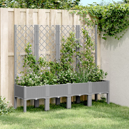 Jardinera Con Enrejado Pp Gris Claro 160x40x142 Cm_1