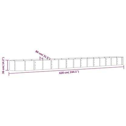 Jardinera Arriate Acero Galvanizado Gris 620x80x36 Cm_5
