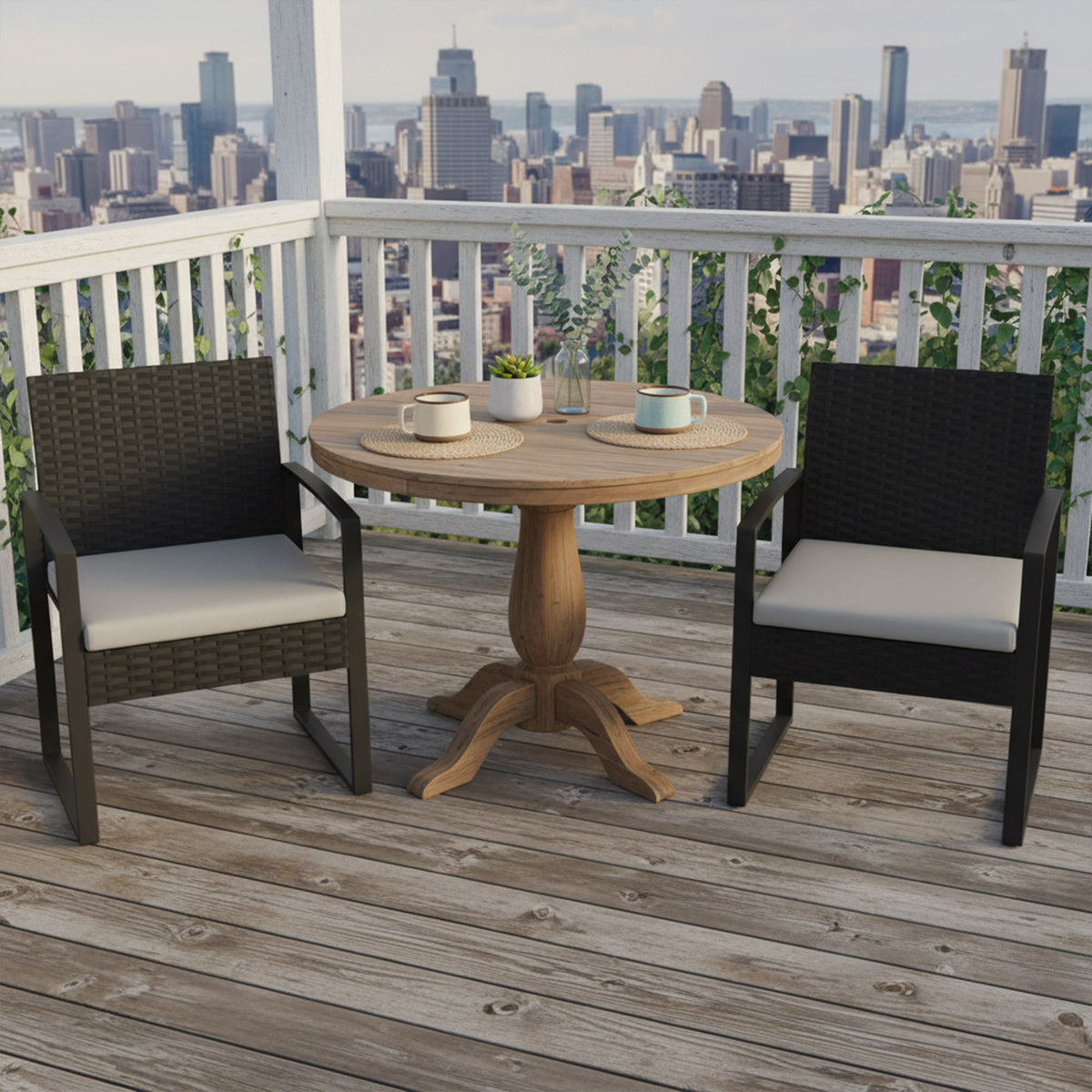 Conjunto De Jardín Outsunny Acero, Pe Gris Claro 58x55x76 Cm_3