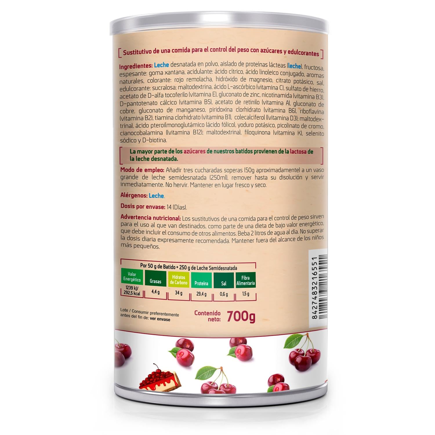 SOTYA Batido saciante sabor cereza cheesecake 550 gr
