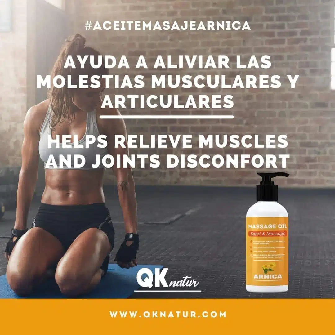 QKnatur - Aceite Para Masaje Con Extracto De Arnica, Calendula Y Hamamelis (250 Ml) - Ideal Para Masajes_2