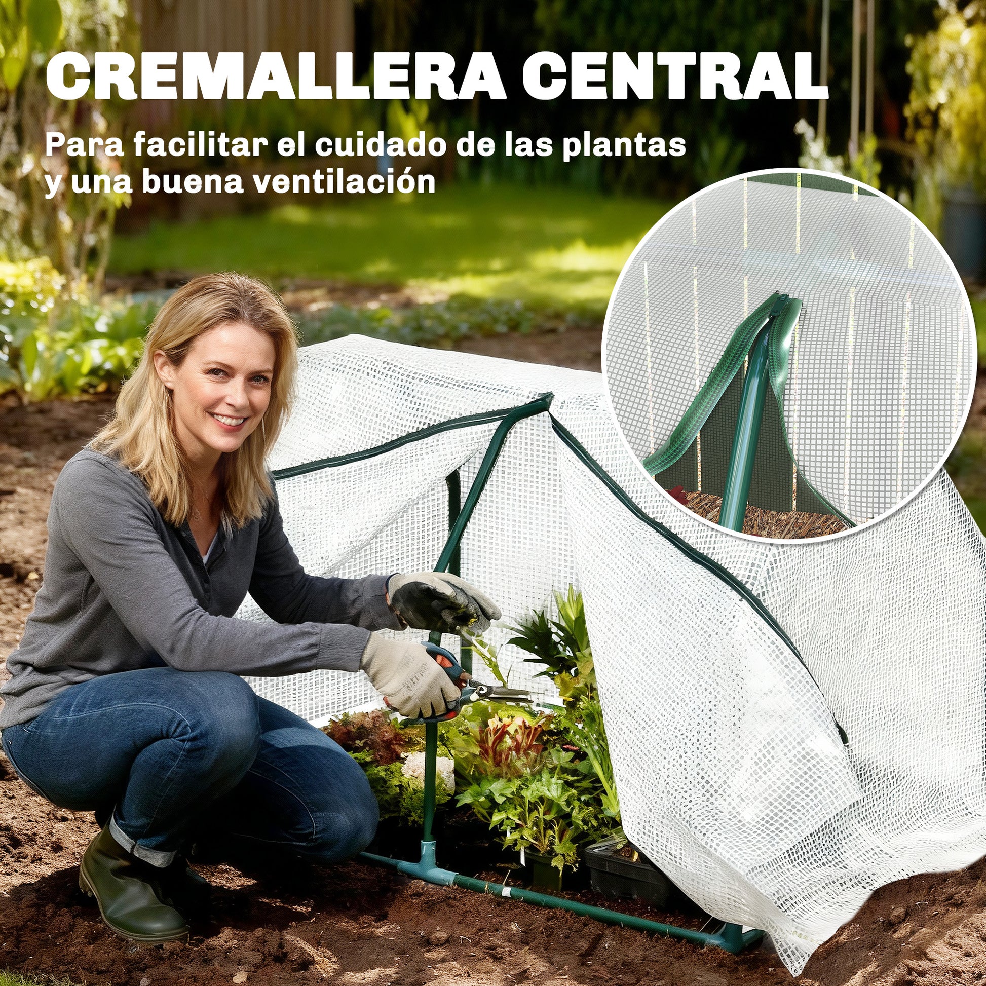 Outsunny Invernadero De Terraza 100x70x60cm Con Cremallera Para Cultivos Plantas_5