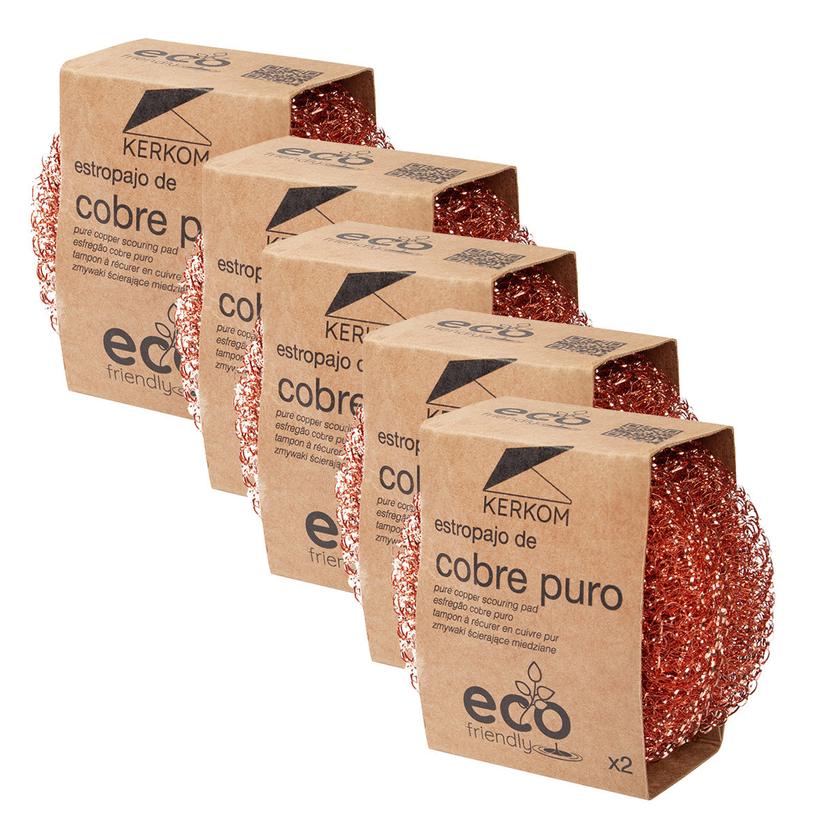 10 Estropajos de cobre puro Eco Friendly Kerkom (5 Packs de 2)