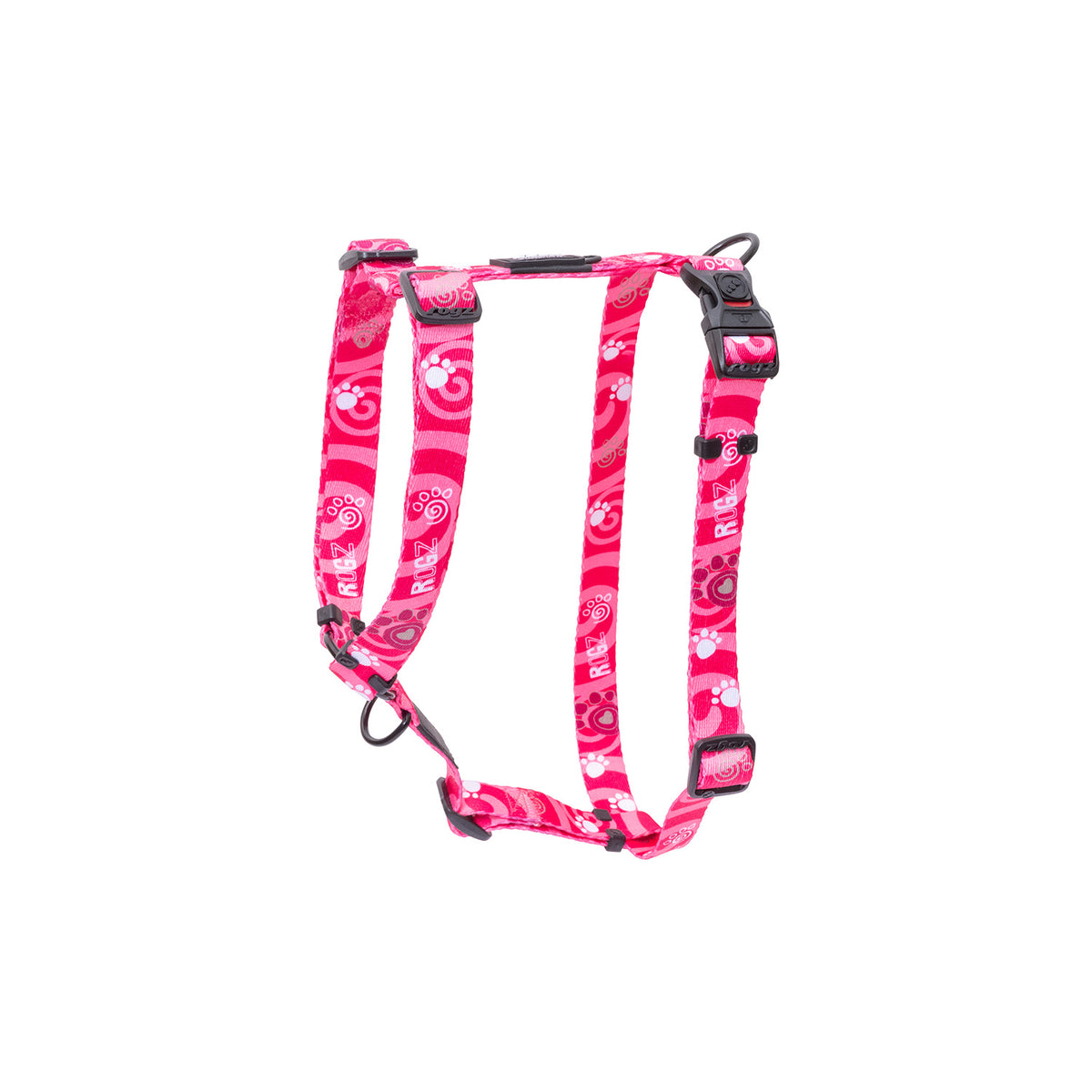 Arnés Para Perro, Modelo Fusion De Rogz, Estampado Huellas Rosas. Talla S (8-14kg)_0