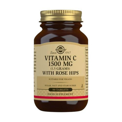 Rose Hips Vitamina C con escaramujos 1500 mg, 90 comp.