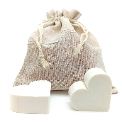 Bolsa De Yute Con 5 Jabones - Aroma Coco - Jabón De Glicerina Con Forma De Corazón - Detalle Para Invitados_3