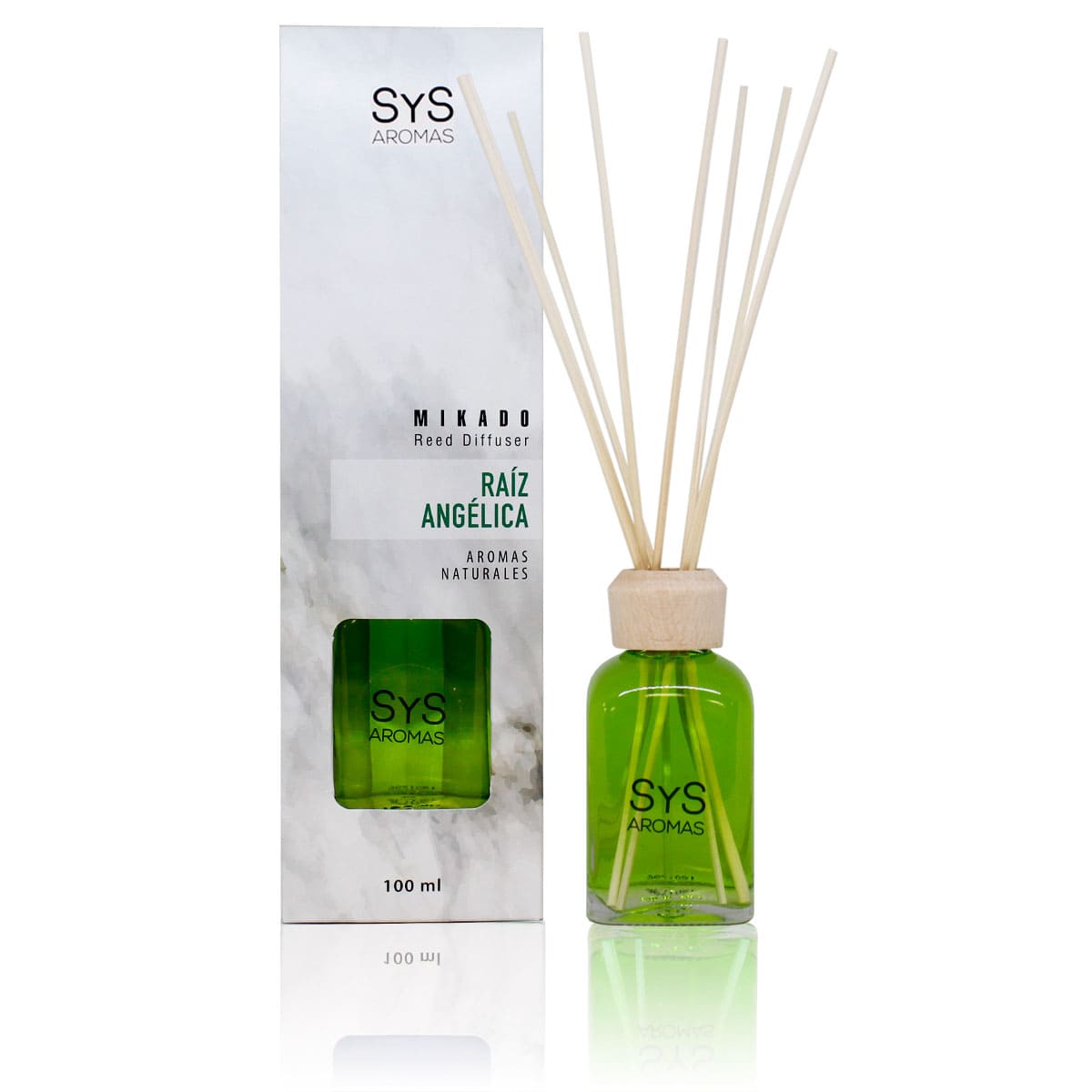 Ambientador Mikado Raíz Angélica Mármol SYS Aromas 100 ml | Aroma Herbal y Balsámico | Refrescante_0