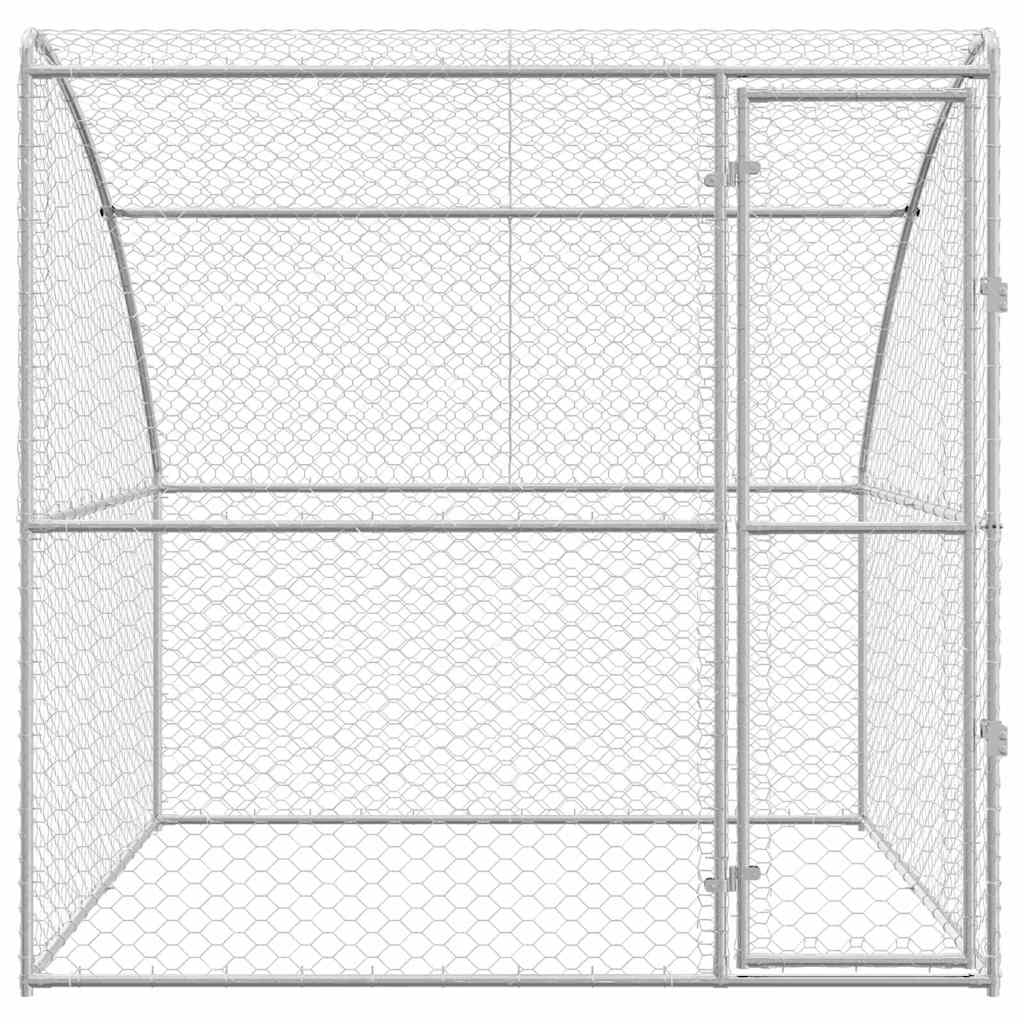 Refugio Para Perros Plateado 2 X 2 X 2 M Acero Galvanizado_3