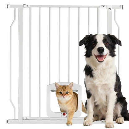 Pawhut Barrera De Seguridad Para Perros Para Escaleras Y Puertas 75-85 Cm Blanco_0