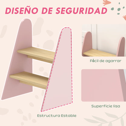 Escada De Apoio Para Crianças Aiyaplay Mdf E Painel Multicamada Rosa 43x30x55 Cm_5