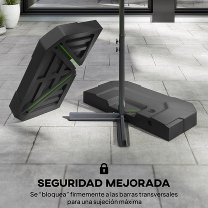 Base Para Sombrilla Outsunny Hdpe Negro 101x101x12 Cm_5
