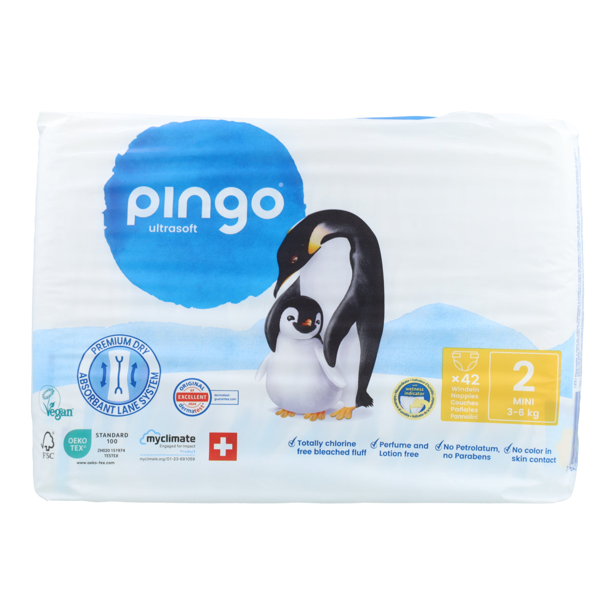 Pañales T2 (3-6kg) Pingo 42 Uds