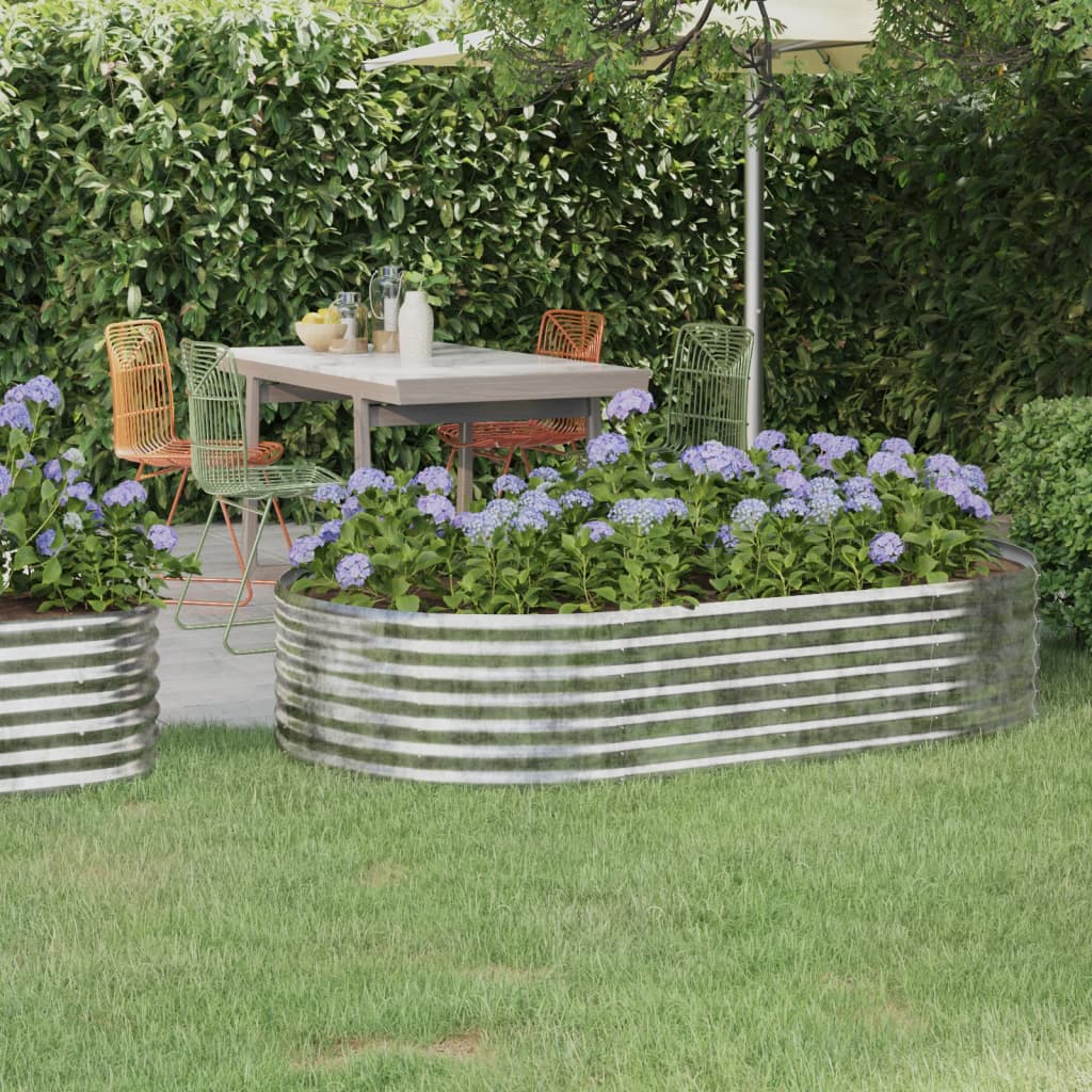Jardinera Arriate Acero Galvanizado Plata 175x100x36 Cm_1