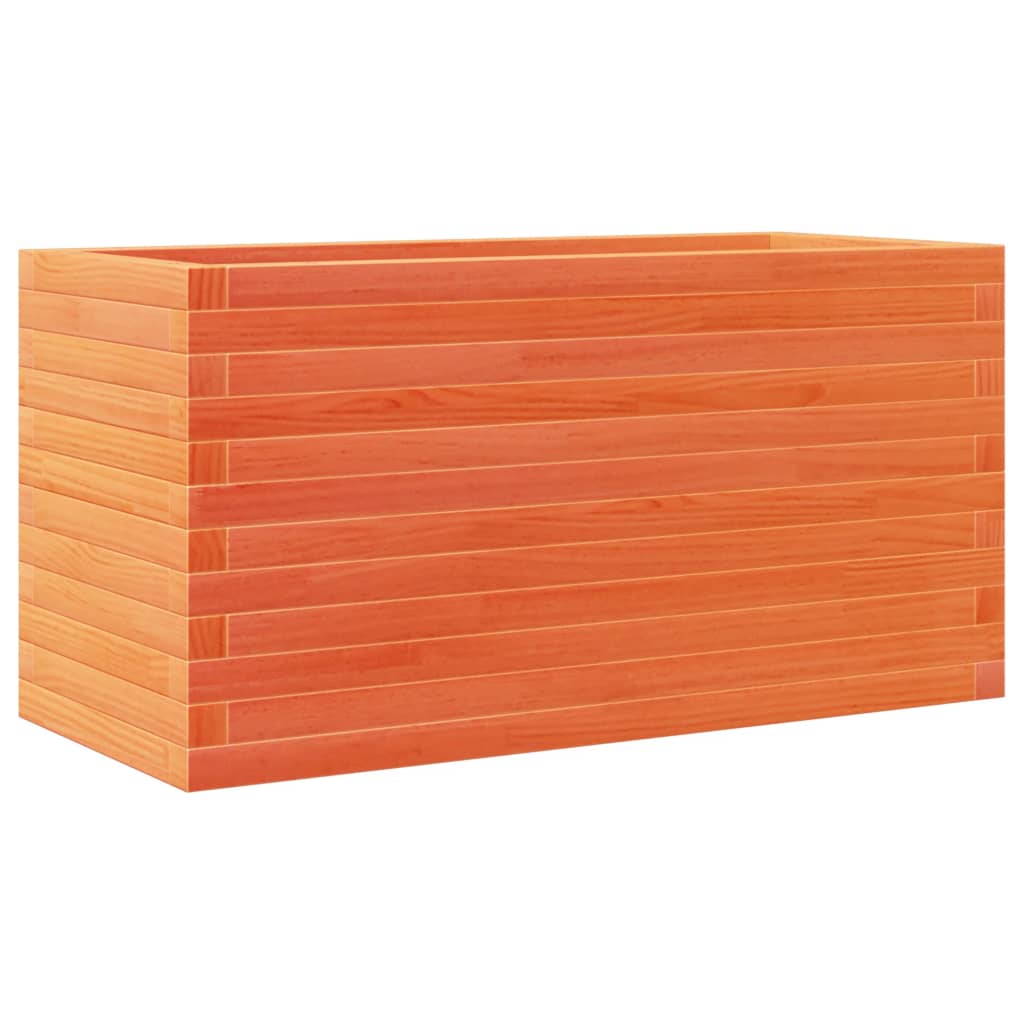 Jardinera De Madera Maciza Pino Marrón Cera 90x40x46 Cm_0