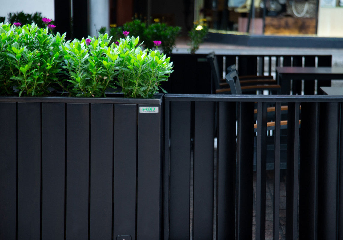Jardinera Alta De Madera Autoportante 100 X 34,5 X 80 Cm Ebony Black Hortalia_4
