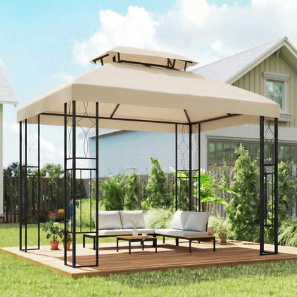 Outsunny Techo De Repuesto Para Cenador 4x3 M Techo Doble Anti-uv Crema_1