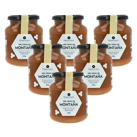 Pack 6x Miel Cruda de Montaña Planeta Huerto 500 g