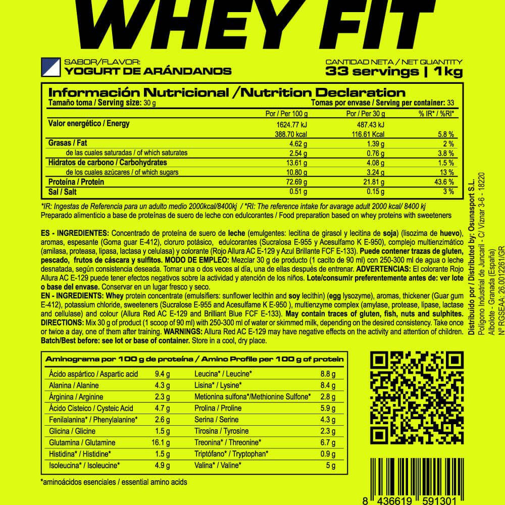 Whey Fit - 1kg - Yogurt De Arándano - Aumenta La Masa Muscular - Masmusculo_4