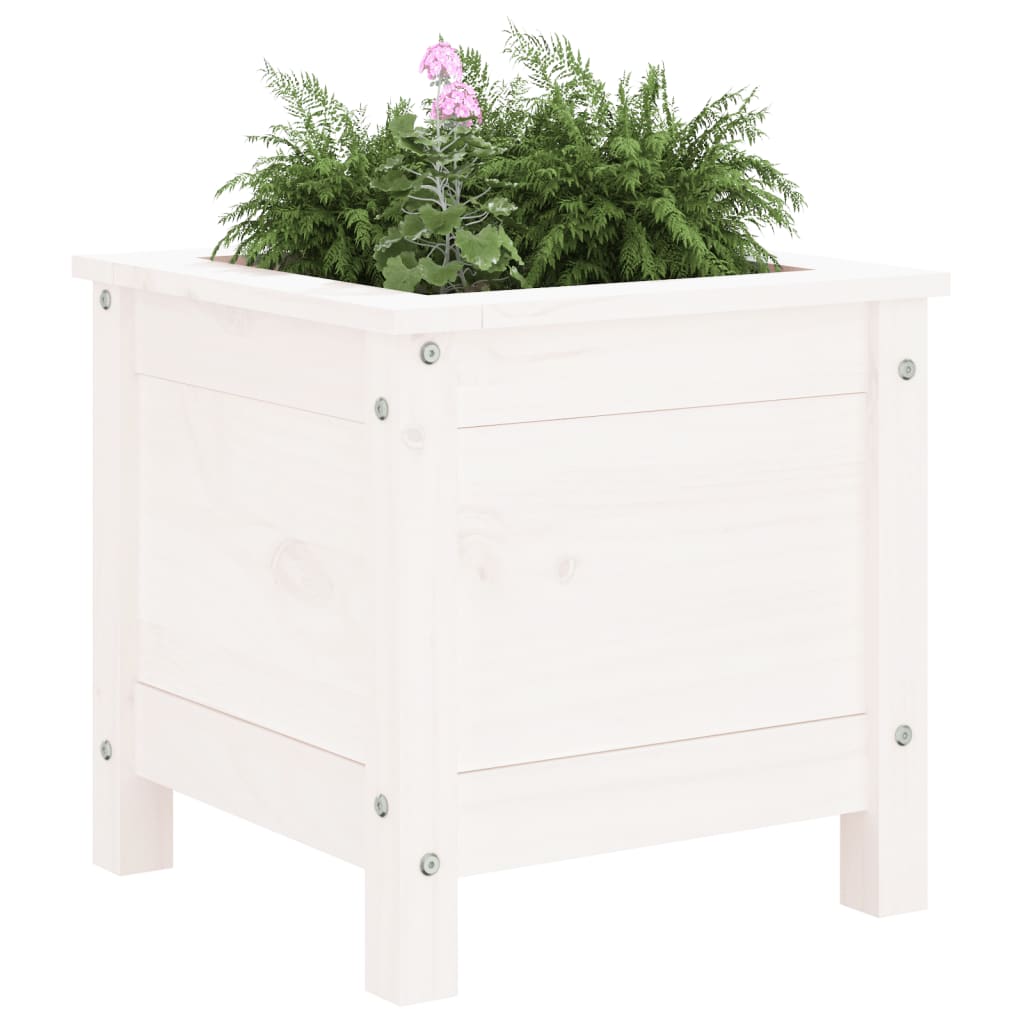 Jardinera Madera Maciza De Pino Blanco 40x40x39 Cm_2