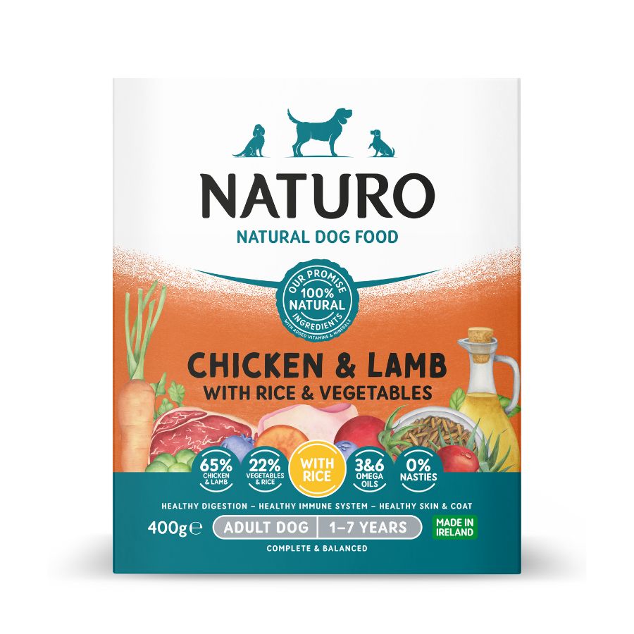 Naturo Comida Humeda Perro Pollo Cordero Arroz Y Veg 400g X 7 Tarrinas_0