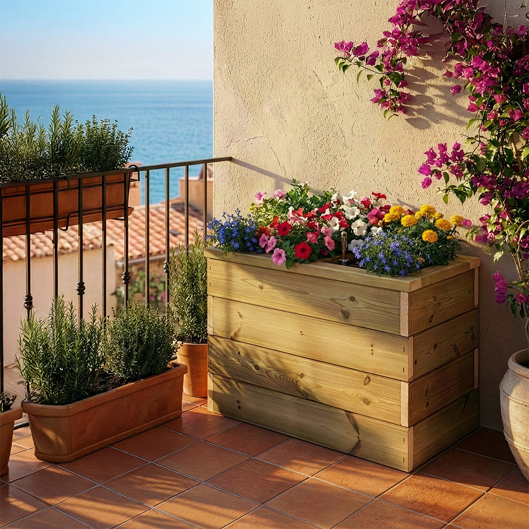 Jardinera Con Autorriego De Madera Nidum Basic Interior Y Exterior Hortalia 60x34x40 Cm_1