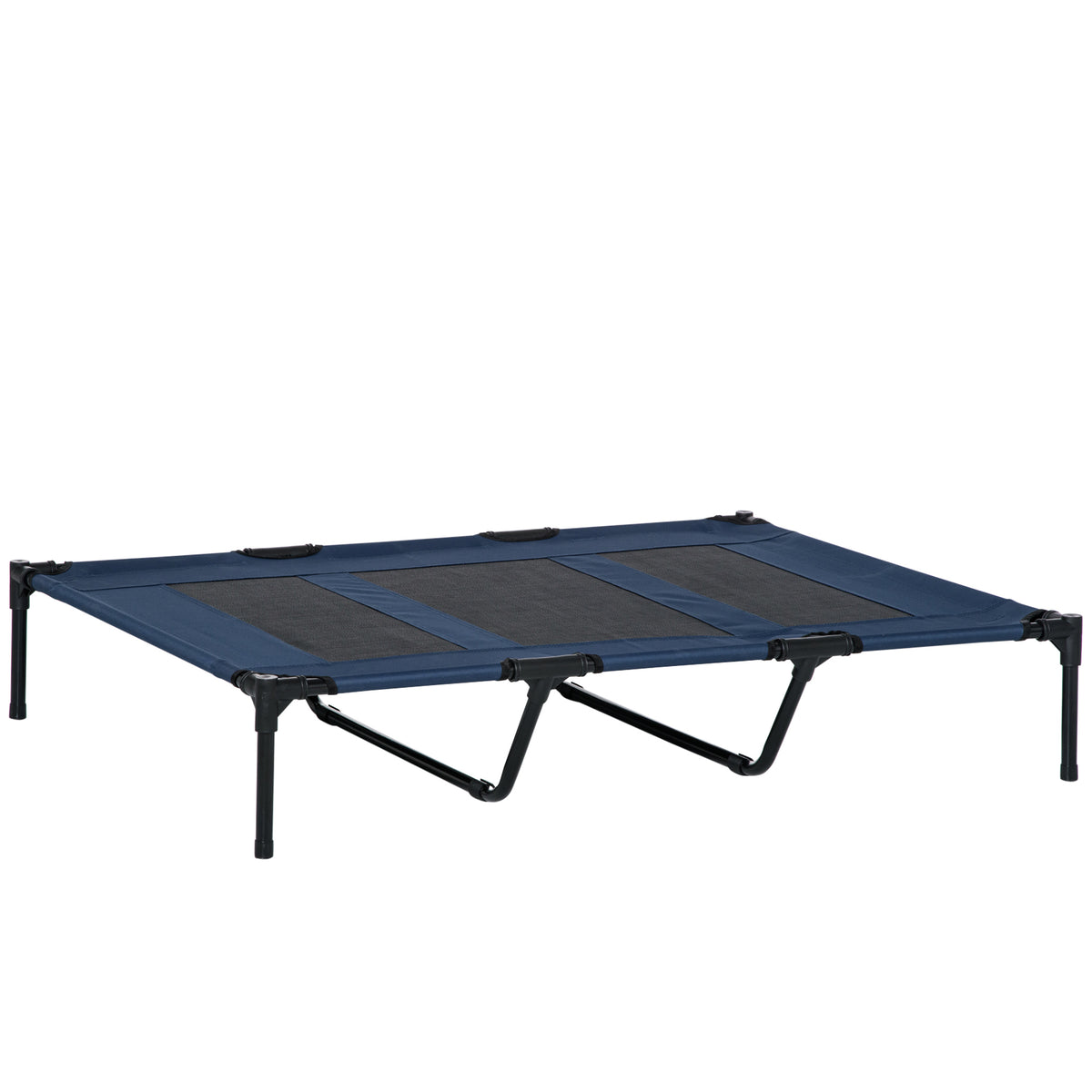 Pawhut Cama Elevada Perros Transpirable Interiores Exteriores 122x92x23 Cm Azul_0