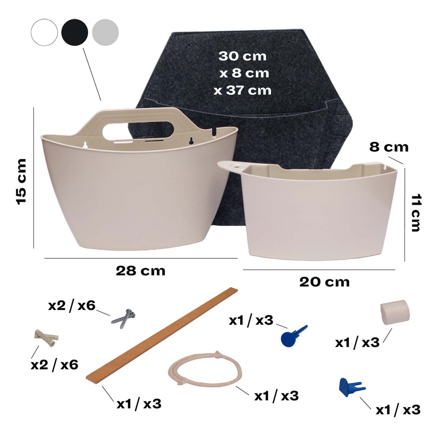Jardín Vertical Modular Citysens Con Riego Automático De 3 Maceteros – Gris Claro Con Funda Téxtil Reciclada_4