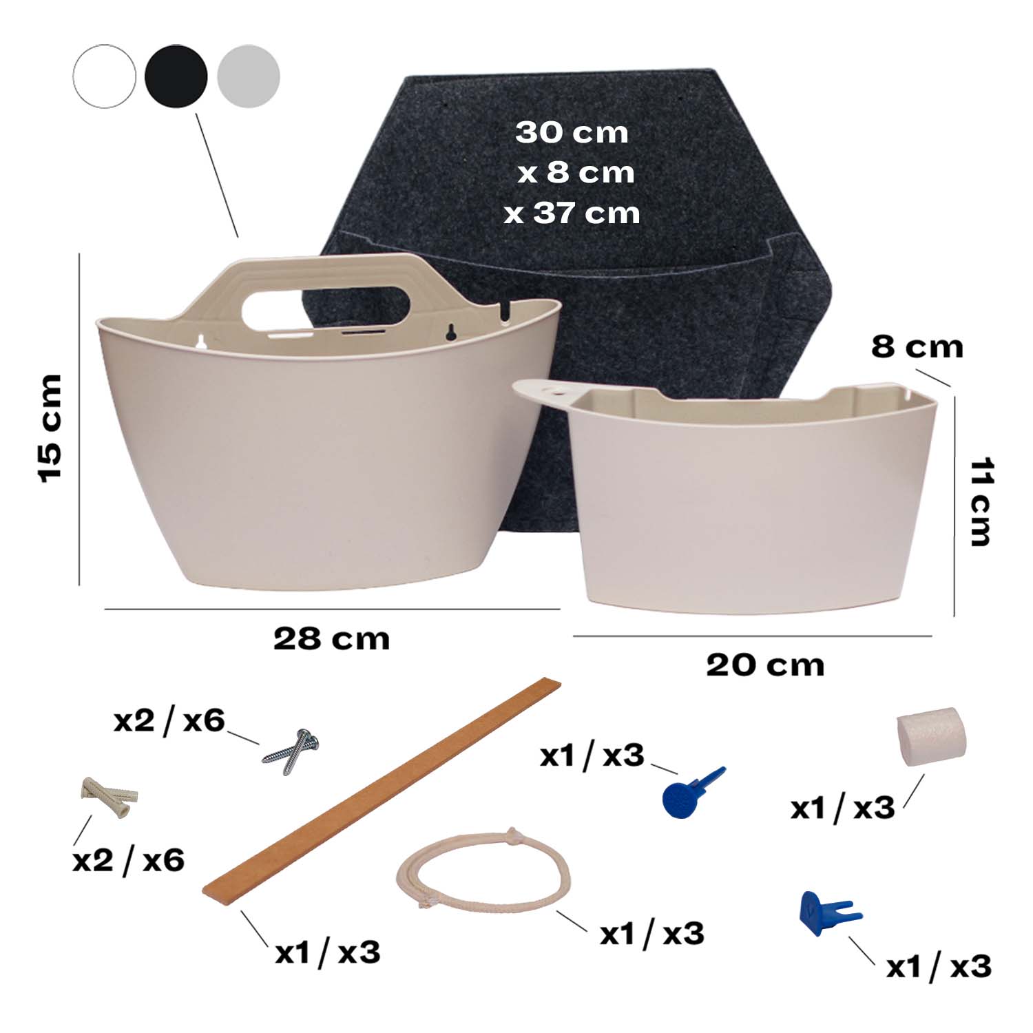Jardín Vertical Modular Citysens Con Riego Automático De 3 Maceteros – Gris Claro Con Funda Téxtil Reciclada_4
