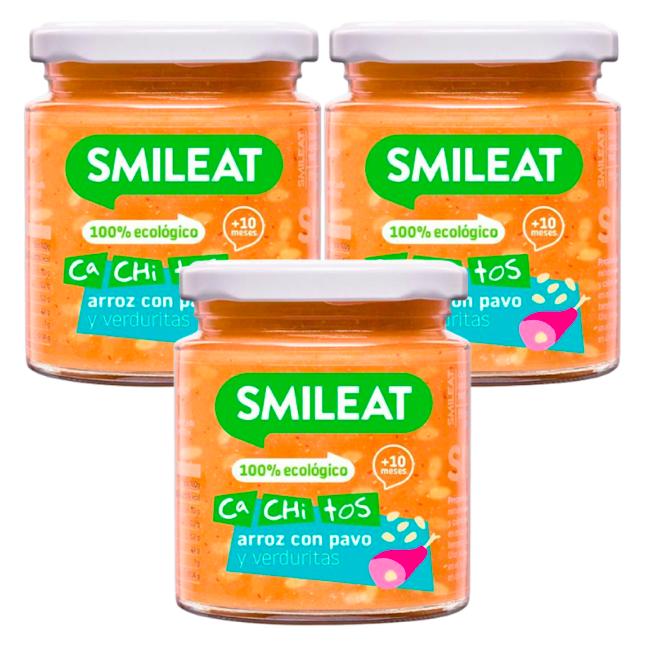 Promo 3x Tarrito Arroz con pavo y verduras Ecológico CA CHI TOS Smileat 230g