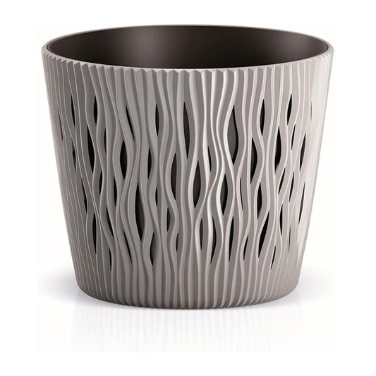 Maceta Duna con inserto gris topo D 22 x 19