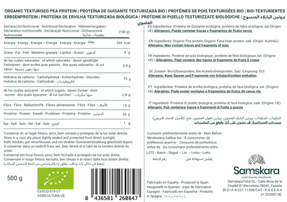 Proteína De Guisante Texturizada Bio - 500g | Proteína Vegetal Ecológica Vegana Para Batidos Y Repostería_1