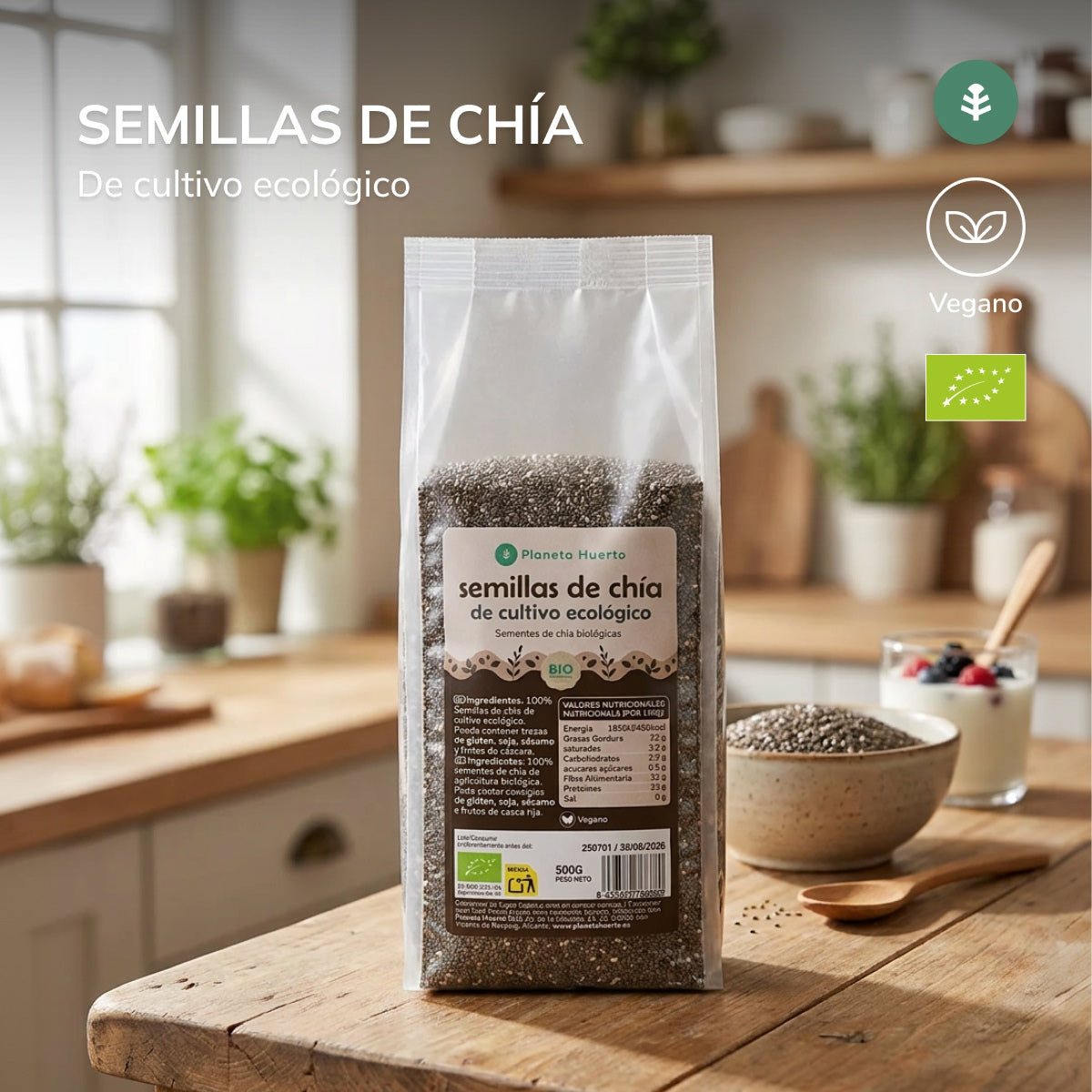 Pack 2x Semilla de chía ECO Planeta Huerto 500 g