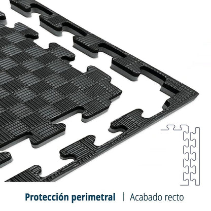 Tatami Puzzle EVA para suelo infantil 1x1m x40mm Negro - Gris Pack Ahorro 1 Unidades_4