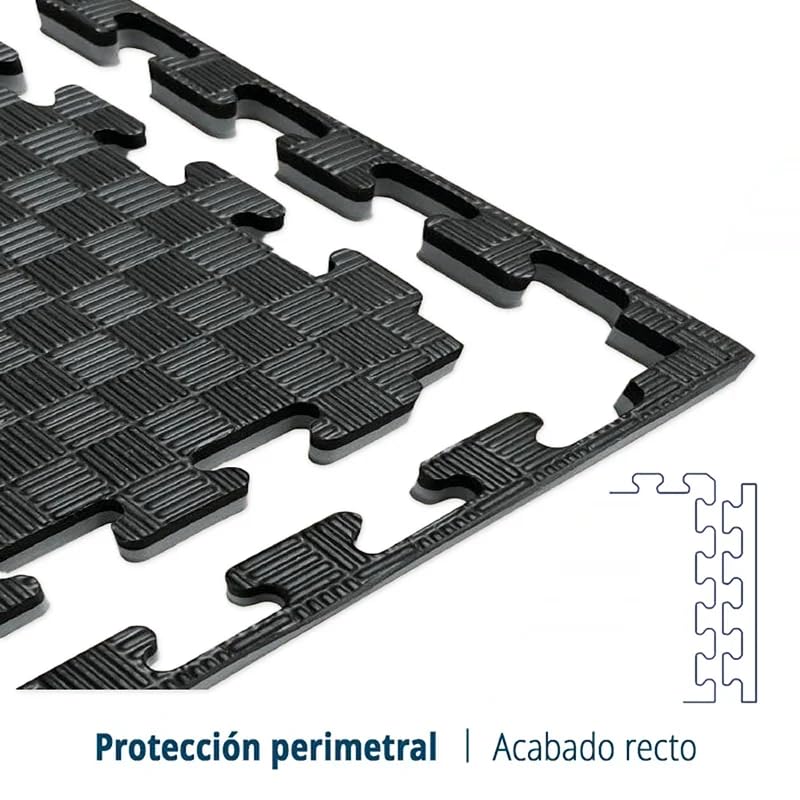 Tatami Puzzle Eva Para Suelo Infantil 1x1m X40mm Negro - Gris Pack Ahorro 10 Unidades_4
