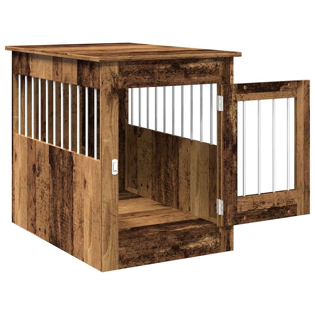 Jaula Para Perros Madera De Ingeniería Madera Vieja 55x80x68 Cm_4