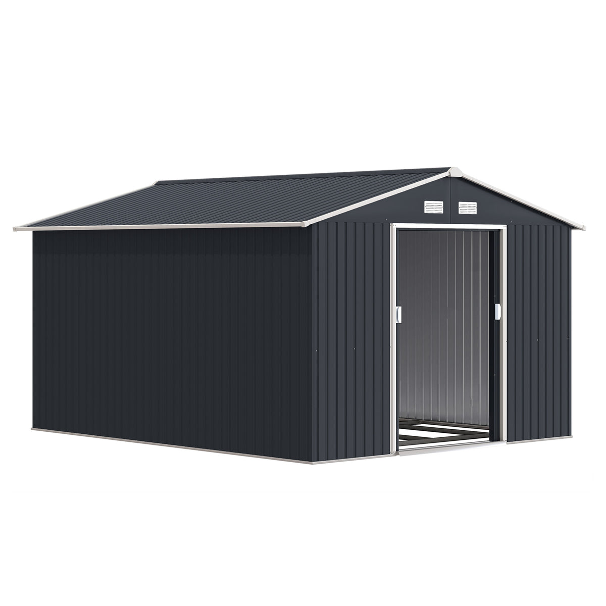 Outsunny Caseta De Jardín De Exterior 8,3 M² 277x322x192 Cm Gris_0