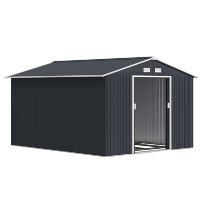 Outsunny Caseta De Jardín De Exterior 8,3 M² 277x322x192 Cm Gris_0