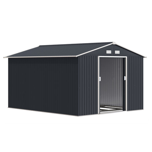 Outsunny Caseta De Jardín De Exterior 8,3 M² 277x322x192 Cm Gris_0