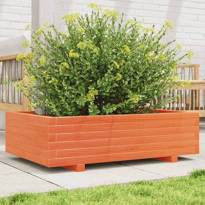 Jardinera De Madera Maciza De Pino Marrón Cera 90x60x26,5 Cm_1
