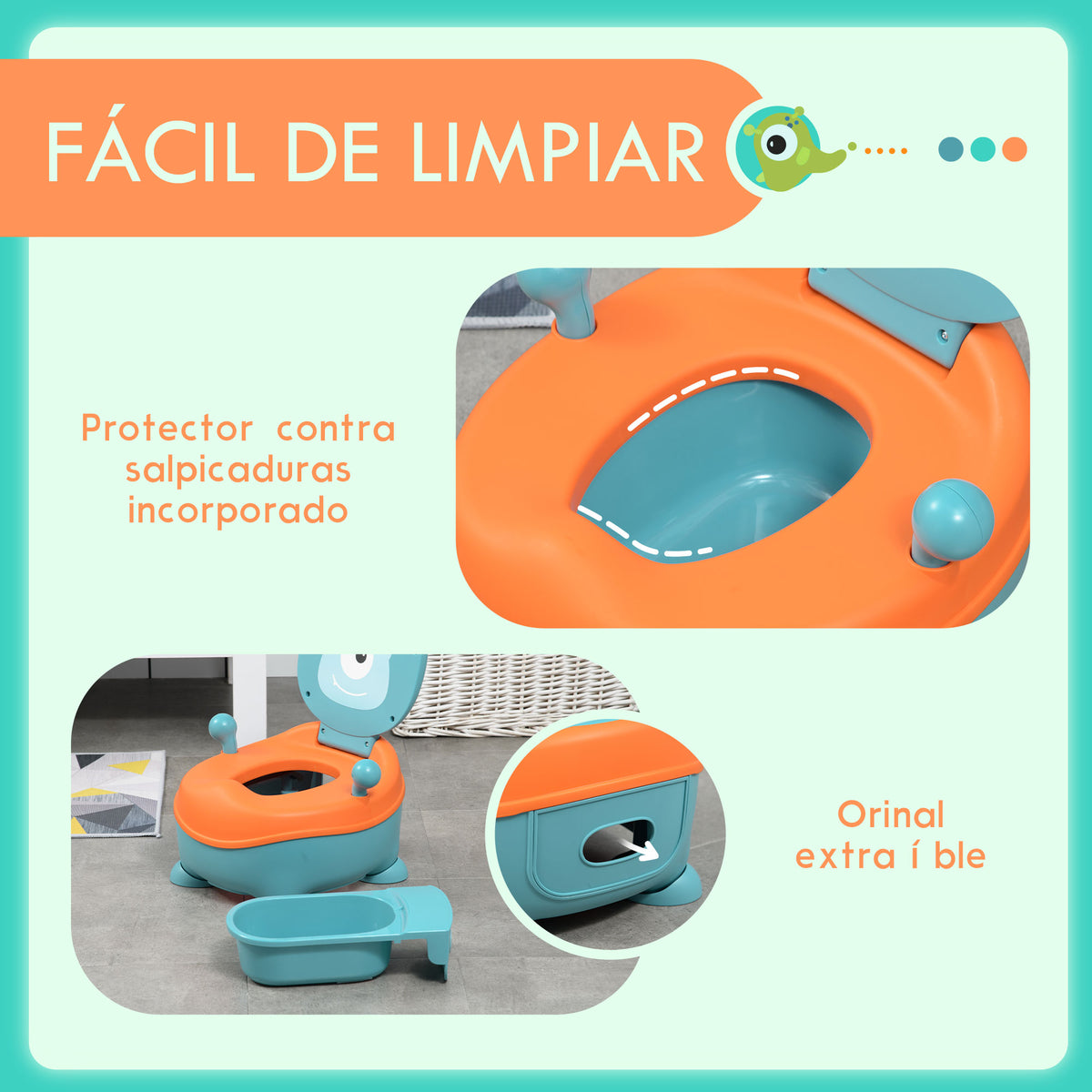 Zonekiz Orinal Para Bebé De 6-36 Meses Portátil Con Tapa 35,6x35,7x22,2 Cm Azul_5