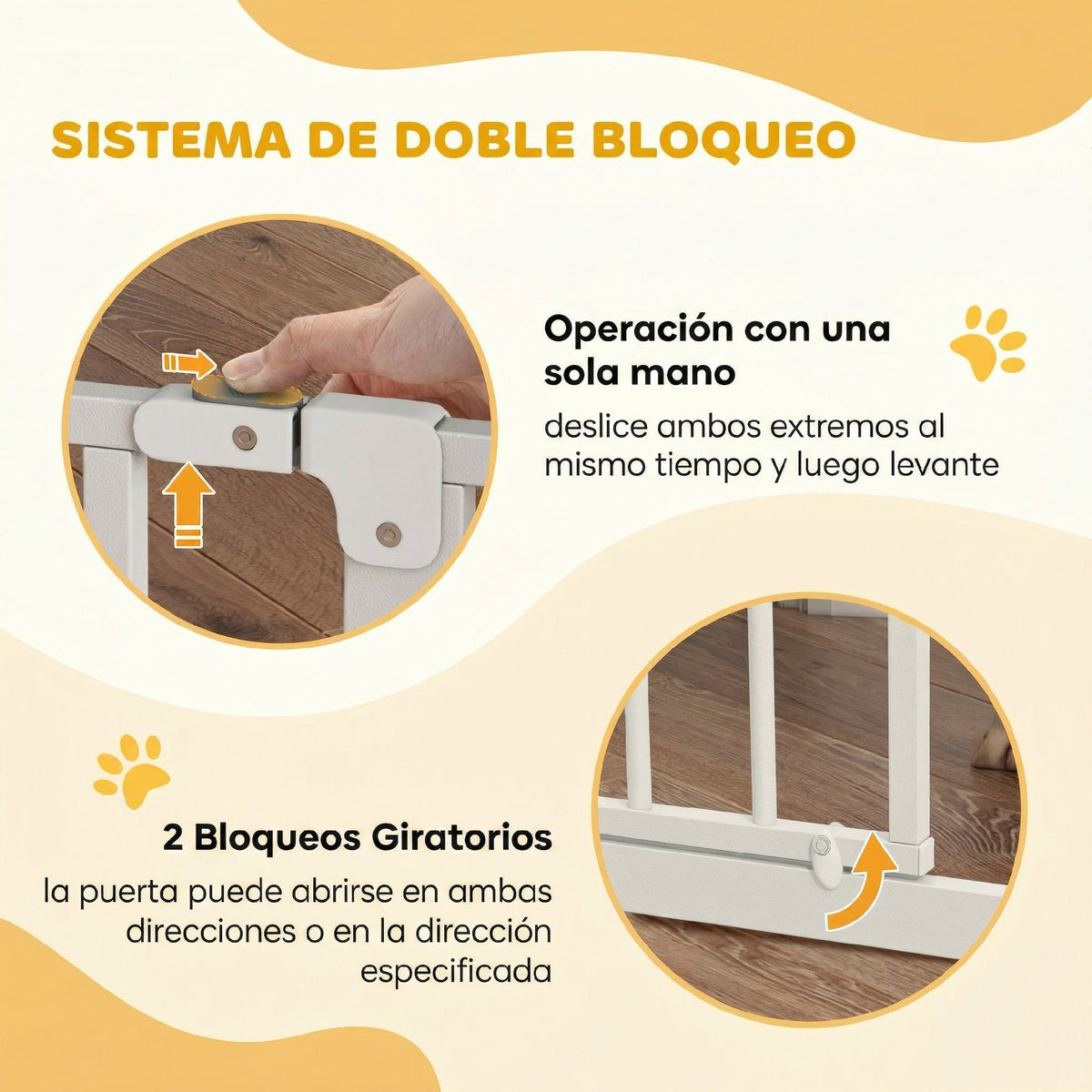 Pawhut Barrera De Seguridad Para Puertas Y Escaleras 75-85x76 Cm Blanco_4